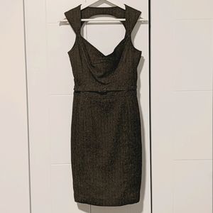 Guess Tweed Cutout Sheath Dress - brown